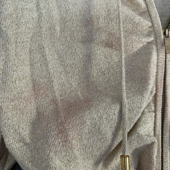 Express Gold Ruched Zip Up Top - Picture 5 of 6